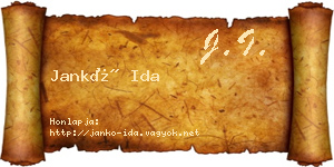 Jankó Ida névjegykártya