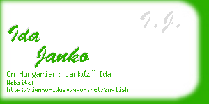 ida janko business card